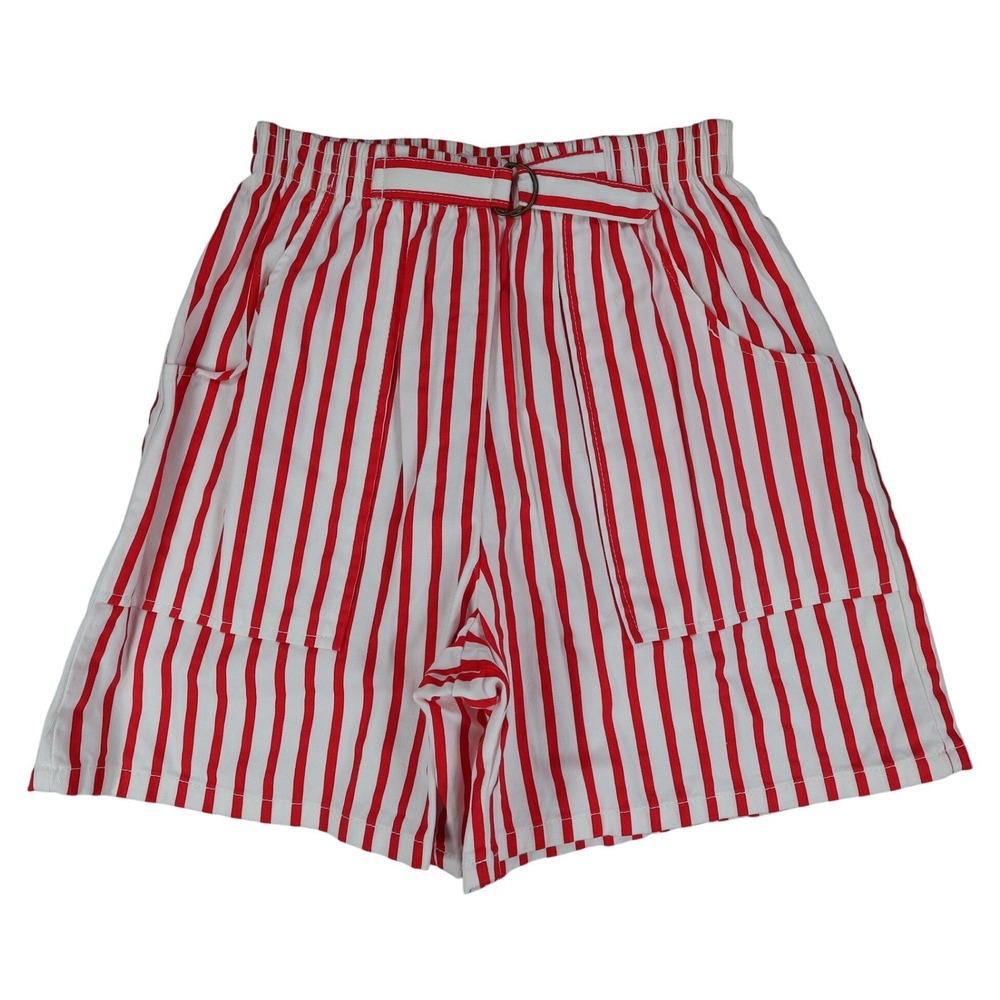 Hang Ten Shorts Womens Medium Vintage 80s Red White Striped Cotton Deadstock NWT